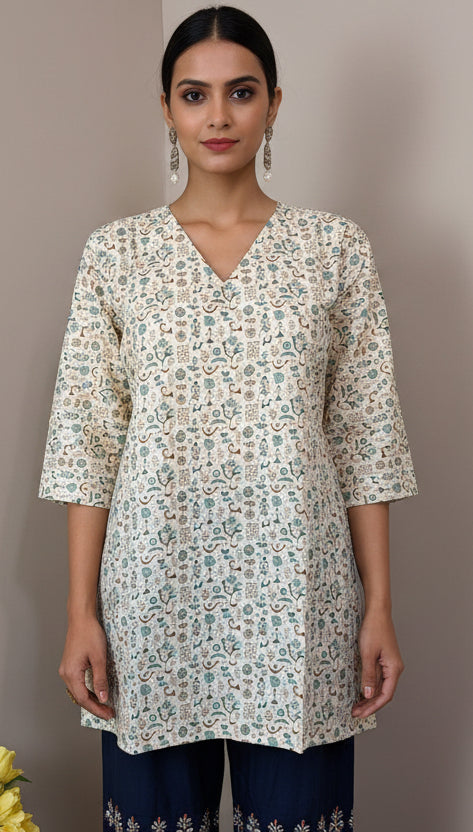 Tribal Print Cotton Short Top