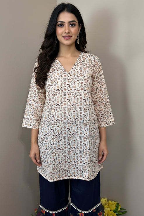 Tribal Print Cotton Short Top