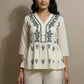 Ivy Vine Embroidered Jute Cotton Top