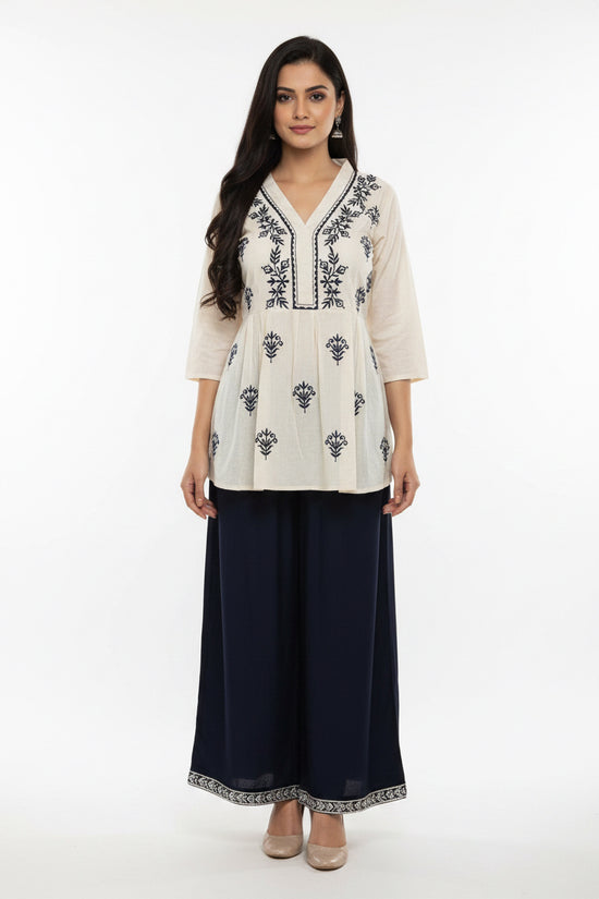 Ivy Vine Embroidered Jute Cotton Top