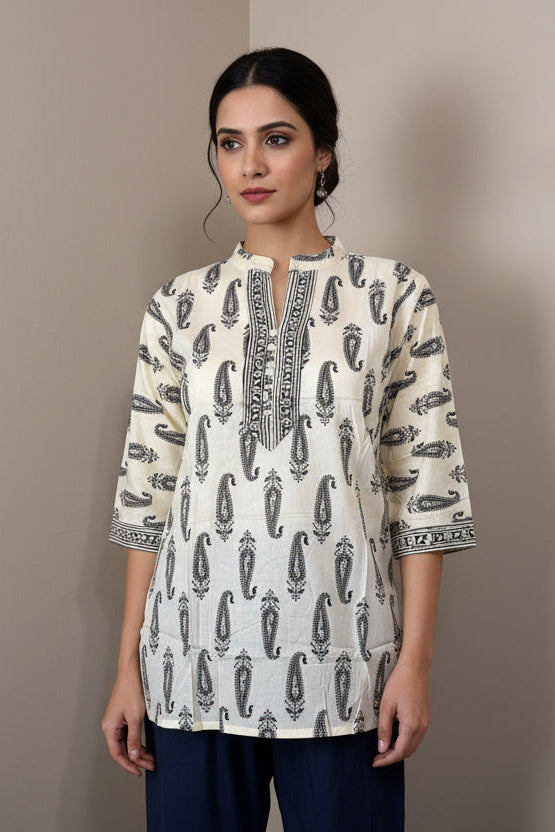 Desert Paisley Cotton Short Top