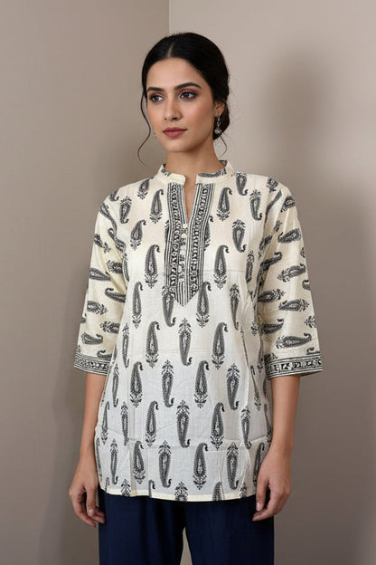 Desert Paisley Cotton Short Top