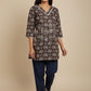 Elephant Print Short Cotton Top