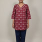 Elephant Print Short Cotton Top