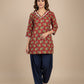 Elephant Print Short Cotton Top