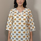 Cream Elephant Print Short Cotton Top