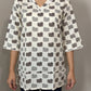 Cream Elephant Print Short Cotton Top