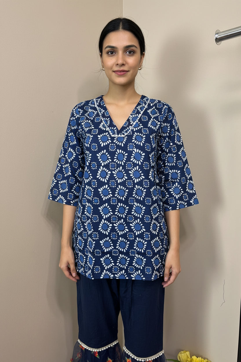 Indigo Design Short Top