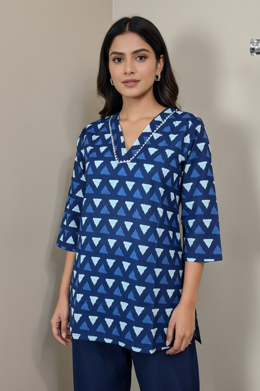 Indigo Design Short Top