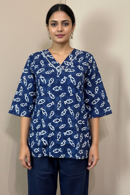 Indigo Design Short Top