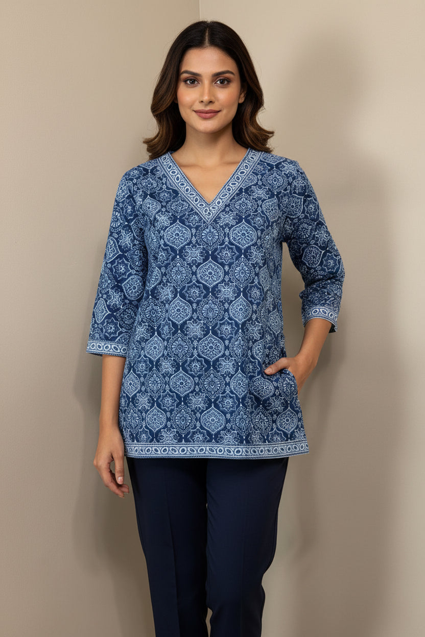 Indigo Design Short Top