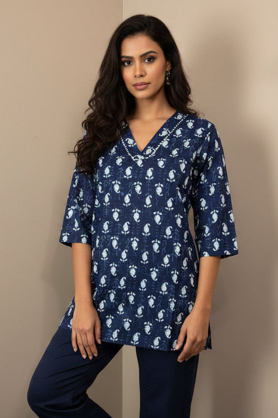 Indigo Design Short Top