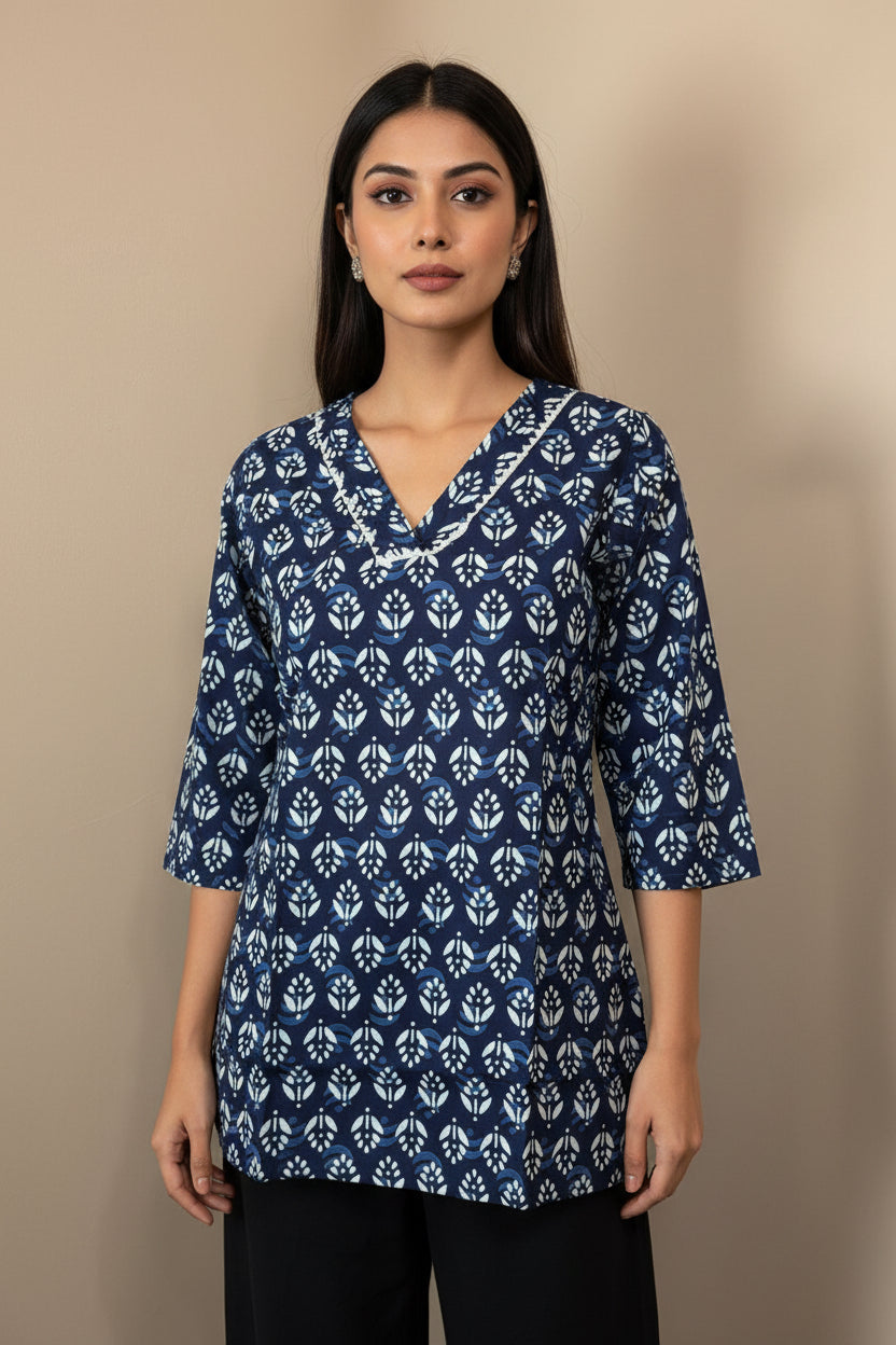 Indigo Design Short Top