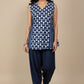 Indigo Sleeveless Cotton Short Top