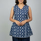 Indigo Sleeveless Cotton Short Top
