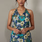 Floral Halter Strap Cotton Top