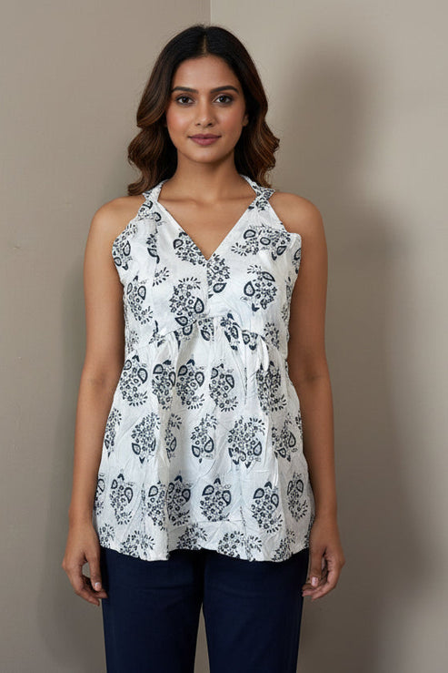Floral Strap Cotton Top