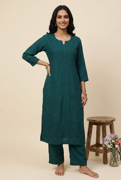Lucknowi Chikankari Rayon Set