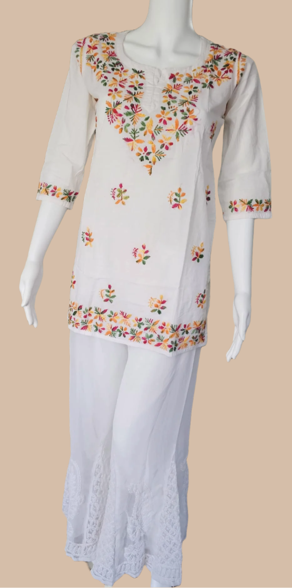 Haut court en coton blanc
