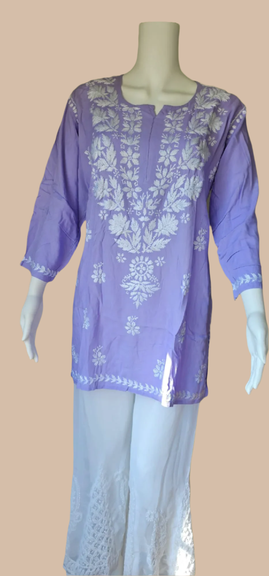 Haut court en coton violet clair