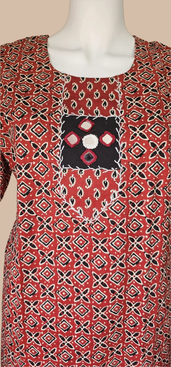 Tunique longue Gamthi miroir rouge
