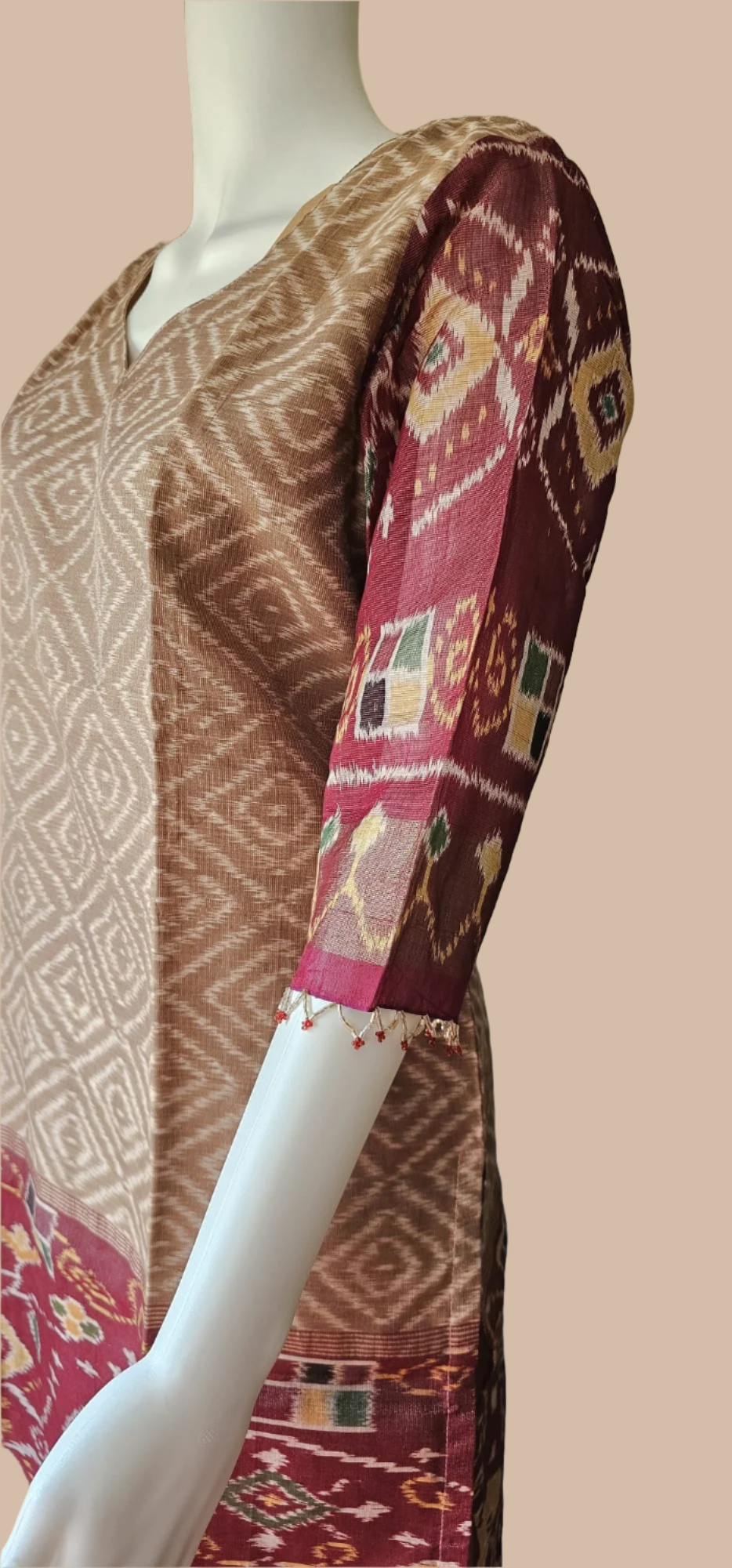 Tunique Patola dorée et marron