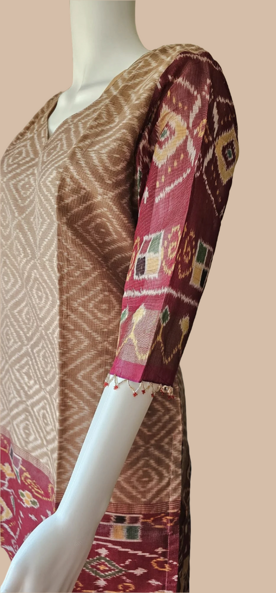Tunique Patola dorée et marron