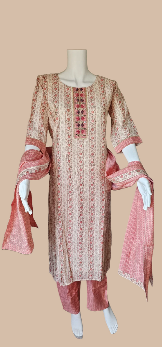 Ensemble tunique trois pièces Pêches et Crème