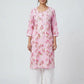 Summer Floral Chikankari Long Tunic